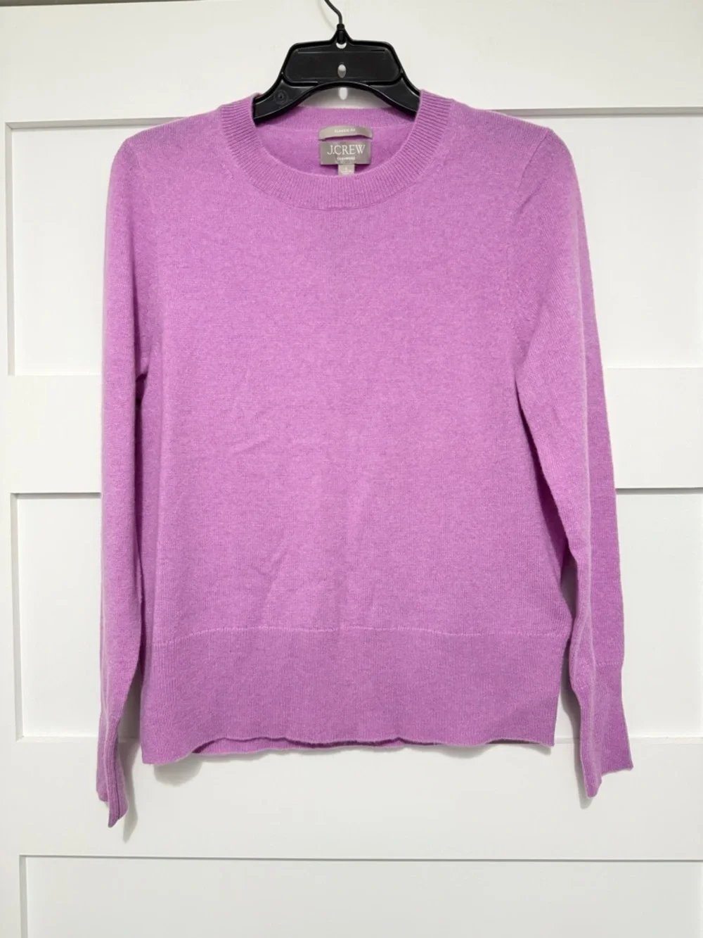 NEW J.Crew Purple Cashmere Relaxed Crewneck Sweater Size Small 363450